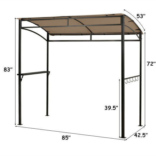 7 x 4.5 Feet Grill Gazebo Outdoor Patio Garden BBQ Canopy Shelter-Brown W2B