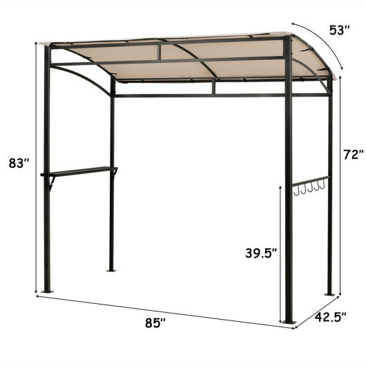 7 x 4.5 Feet Grill Gazebo Outdoor Patio Garden BBQ Canopy Shelter-Brown W2B