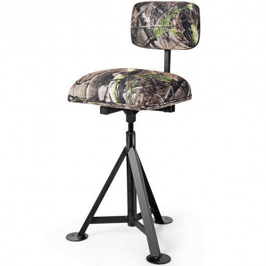 Swivel Hunting Chair Tripod Blind Stool with Detachable Backrest - Color: Multicolor W2B