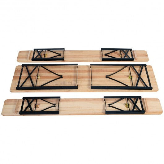 3 Pieces Folding Wooden Picnic Table Bench Set W2B
