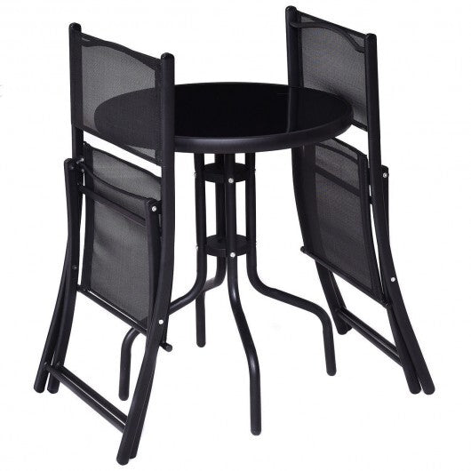3 Pieces Folding Bistro Table Chairs Set for Indoor and Outdoor