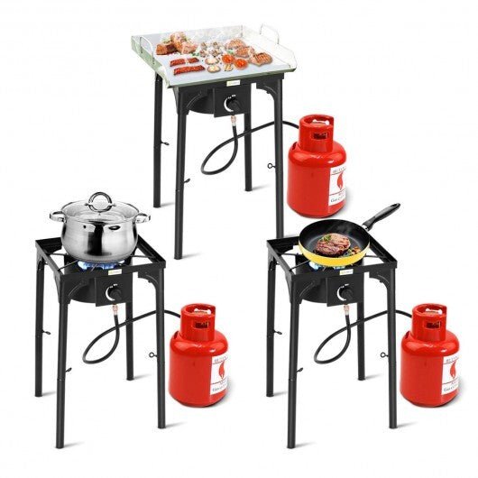 100000 BTU Portable Propane Outdoor Camp Stove with Adjustable Legs W2B
