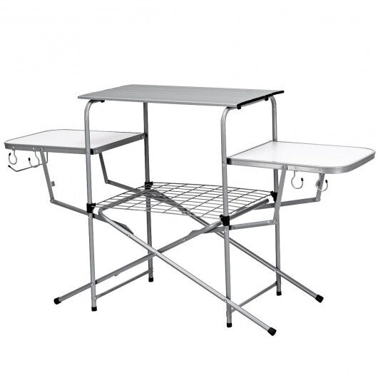 Foldable Outdoor BBQ Table Grilling Stand W2B