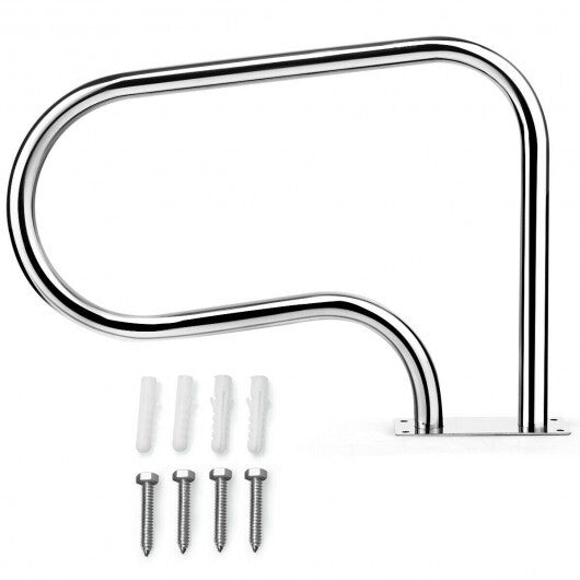 Stainless Steel Swimming Pool Hand Rail with Base Plate - Color: Silver W2B