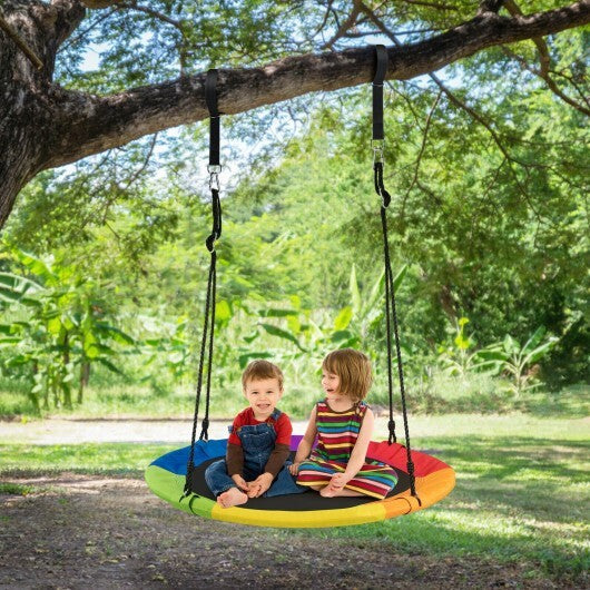 40 Inch 770 lbs Flying Saucer Tree Swing Kids Gift with 2 Tree Hanging Straps-Multicolor W2B