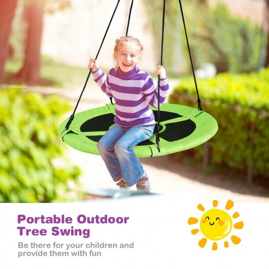 40 Inch 770 lbs Flying Saucer Tree Swing Kids Gift with 2 Tree Hanging Straps-Multicolor W2B