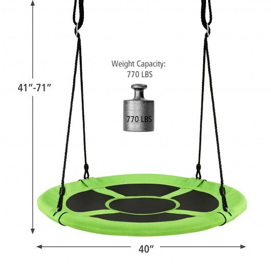 40 Inch 770 lbs Flying Saucer Tree Swing Kids Gift with 2 Tree Hanging Straps-Multicolor W2B