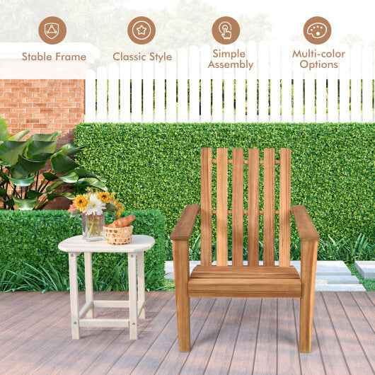 Outdoor Durable Patio Acacia Wood Adirondack Lounge Armchair-Natural - Color: Natural W2B