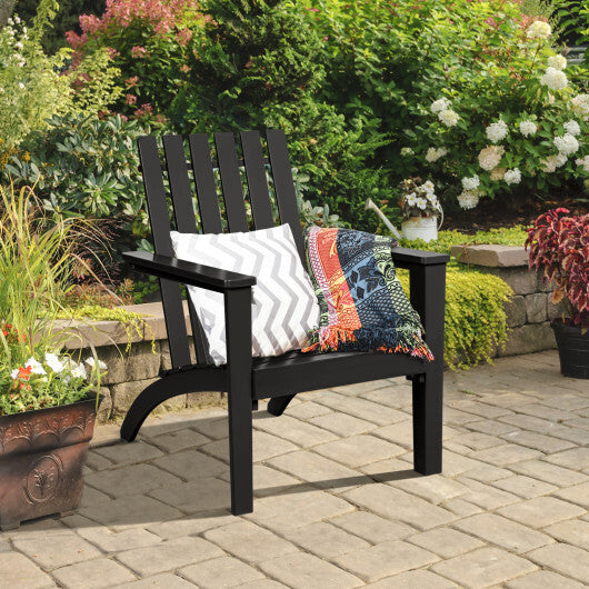 Outdoor Durable Patio Acacia Wood Adirondack Lounge Armchair-Natural W2B