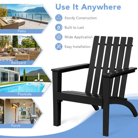 Outdoor Durable Patio Acacia Wood Adirondack Lounge Armchair-Natural W2B