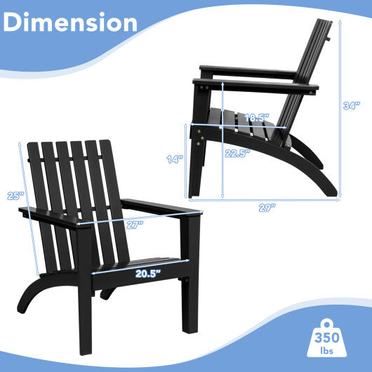 Outdoor Durable Patio Acacia Wood Adirondack Lounge Armchair-Natural W2B
