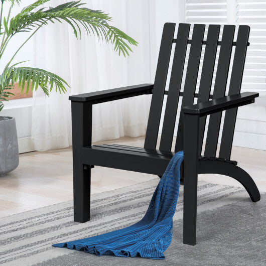 Outdoor Durable Patio Acacia Wood Adirondack Lounge Armchair-Natural W2B