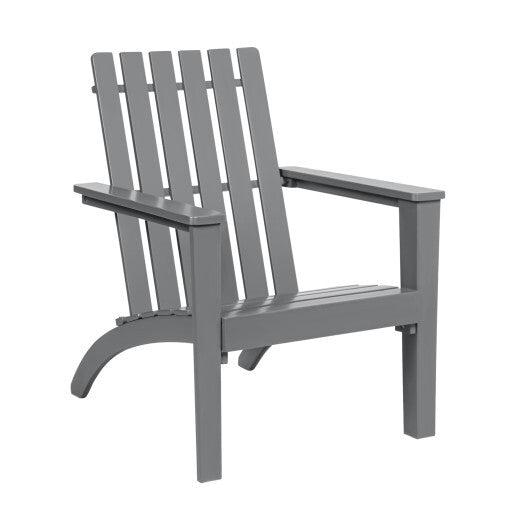 Outdoor Durable Patio Acacia Wood Adirondack Lounge Armchair-Natural W2B