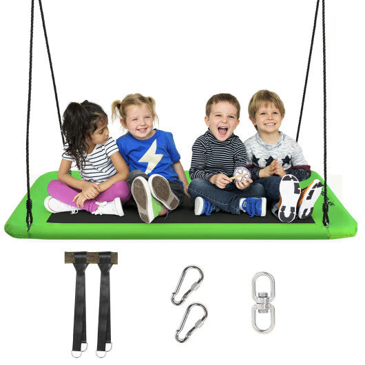 60 Inches Platform Tree Swing Outdoor with  2 Hanging Straps-Multicolor W2B