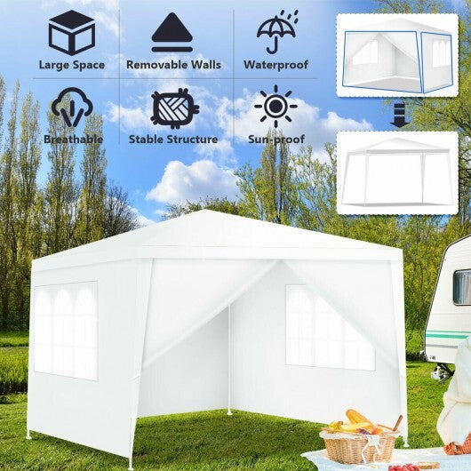 10 x 10 Feet Outdoor Side Walls Canopy Tent with 4 Removable Sidewalls W2B