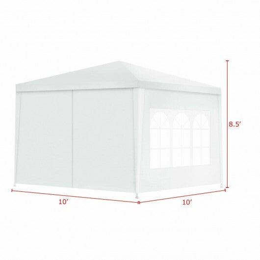 10 x 10 Feet Outdoor Side Walls Canopy Tent with 4 Removable Sidewalls W2B