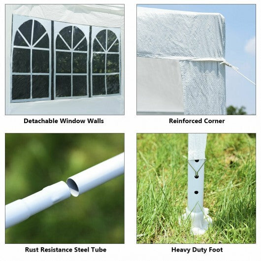 10 x 10 Feet Outdoor Side Walls Canopy Tent with 4 Removable Sidewalls W2B
