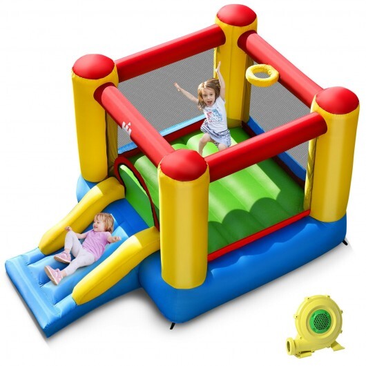 Kids Inflatable Bounce House with Slide and 480W blower