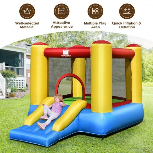 Kids Inflatable Bounce House with Slide and 480W blower