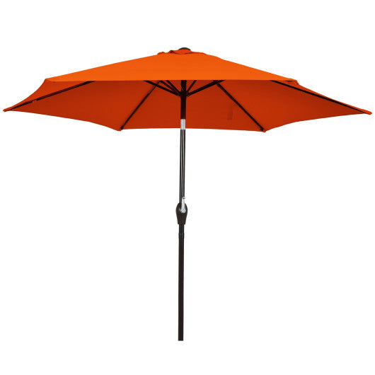10 Feet Outdoor Patio Umbrella with Tilt Adjustment and Crank-Orange - Color: Orange - Size: 10 ft W2B