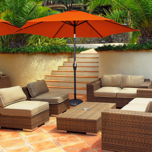 10 Feet Outdoor Patio Umbrella with Tilt Adjustment and Crank-Orange - Color: Orange - Size: 10 ft W2B