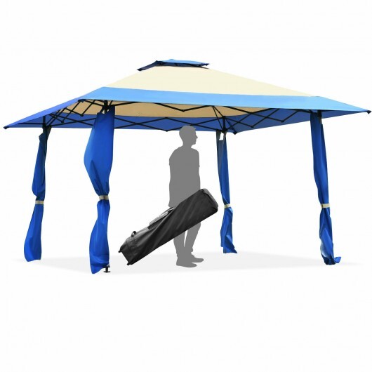 13 Feet x 13 Feet Pop Up Canopy Tent Instant Outdoor Folding Canopy Shelter-Blue W2B