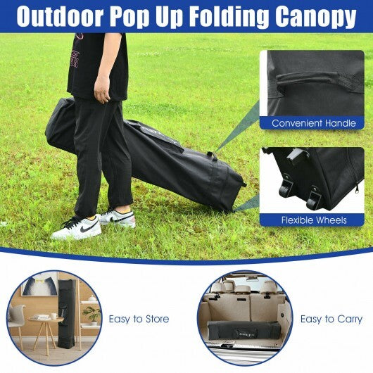 13 Feet x 13 Feet Pop Up Canopy Tent Instant Outdoor Folding Canopy Shelter-Blue W2B