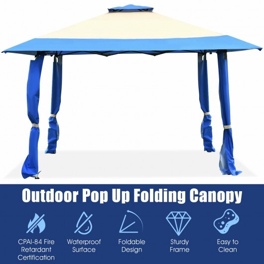 13 Feet x 13 Feet Pop Up Canopy Tent Instant Outdoor Folding Canopy Shelter-Blue W2B