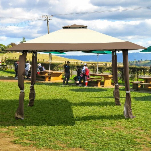 13 Feet x 13 Feet Pop Up Canopy Tent Instant Outdoor Folding Canopy Shelter-Blue W2B