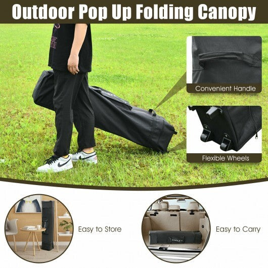 13 Feet x 13 Feet Pop Up Canopy Tent Instant Outdoor Folding Canopy Shelter-Blue W2B
