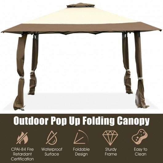 13 Feet x 13 Feet Pop Up Canopy Tent Instant Outdoor Folding Canopy Shelter-Blue W2B