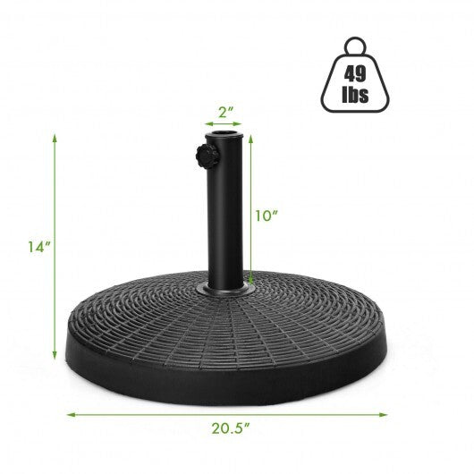 49 LBS Patio Resin Umbrella Base Stand for Outdoor - Color: Black W2B