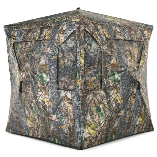 3 Person Portable Pop-Up Ground Tent with Gun Ports and Carrying Bag W2B