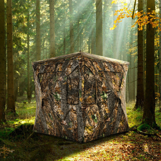 3 Person Portable Pop-Up Ground Tent with Gun Ports and Carrying Bag W2B