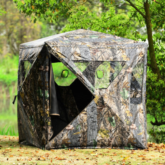 3 Person Portable Pop-Up Ground Tent with Gun Ports and Carrying Bag W2B