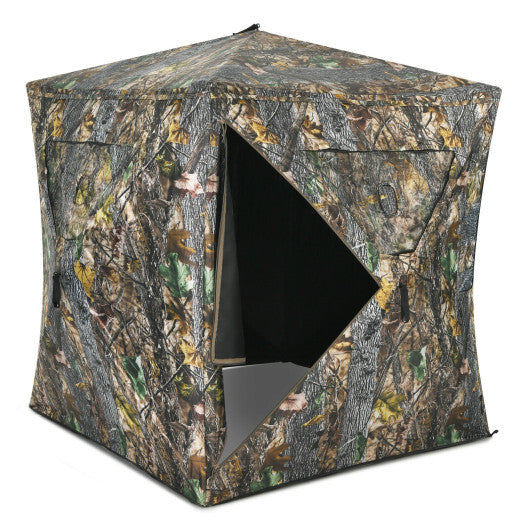 3 Person Portable Pop-Up Ground Tent with Gun Ports and Carrying Bag W2B