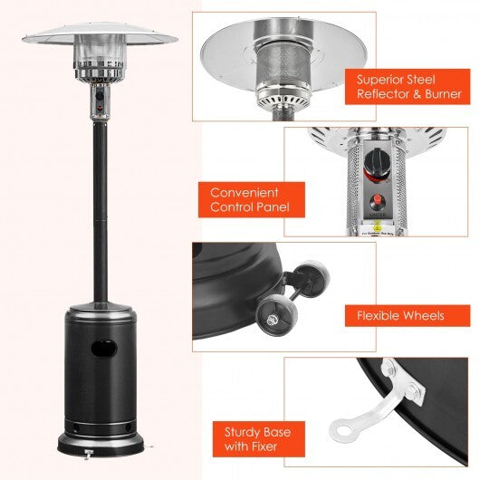 Garden Propane Standing LP Gas Steel Accessories Heater-Silver W2B