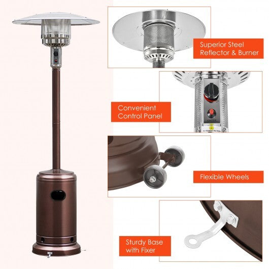 Garden Propane Standing LP Gas Steel Accessories Heater-Silver W2B