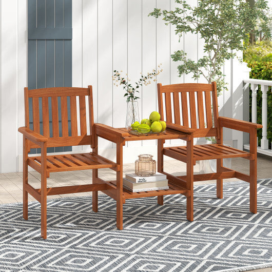 2-Seater Outdoor Patio Furniture Set with 1.57 Inch Umbrella Hole W2B