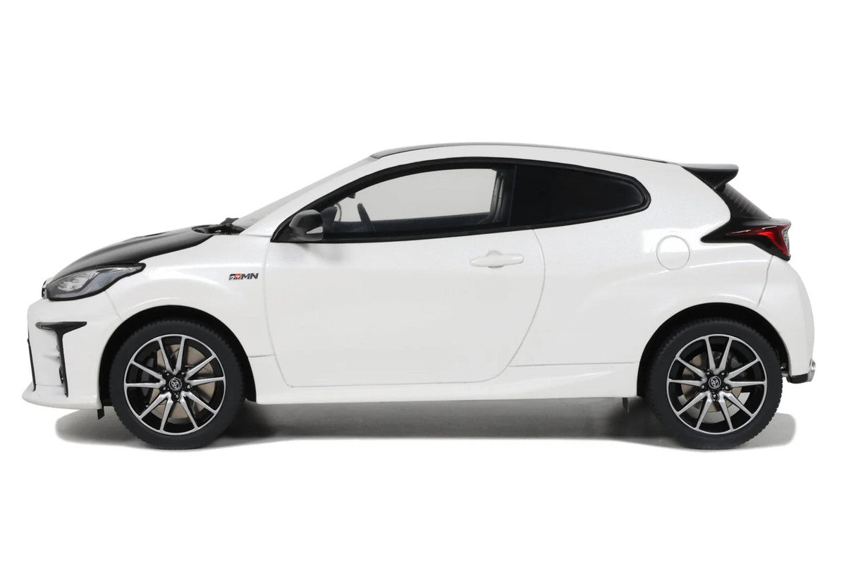 2022 Toyota GRMN Yaris RHD (Right Hand Drive) Platinum White Pearl with Black Hood and Top Limited Edition to 999 pieces Worldwide 1/18 Model Car by Otto Mobile-1