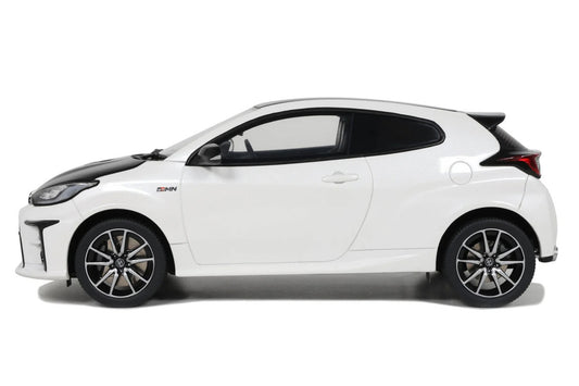 2022 Toyota GRMN Yaris RHD (Right Hand Drive) Platinum White Pearl with Black Hood and Top Limited Edition to 999 pieces Worldwide 1/18 Model Car by Otto Mobile-1