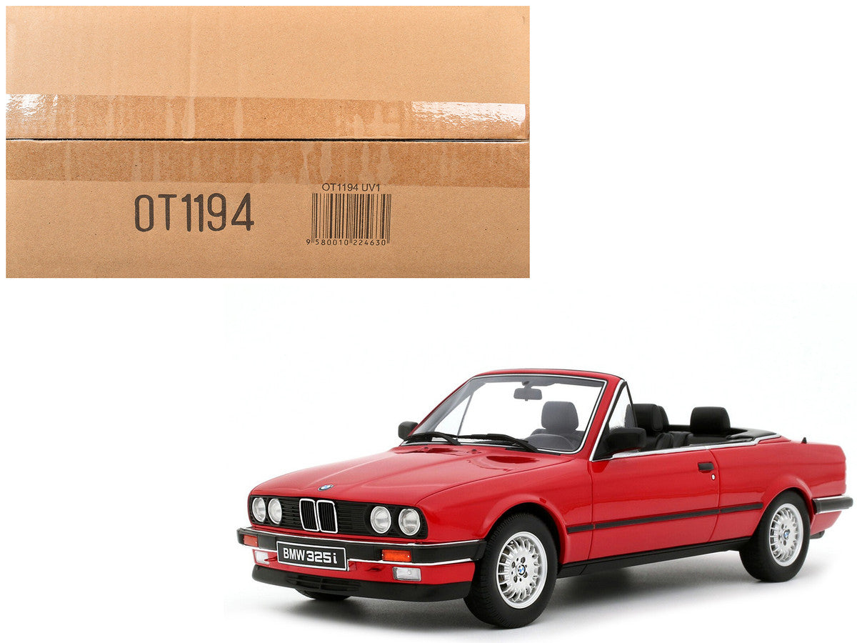1986 BMW 325i Convertible Bright Red Limited Edition to 2000 pieces Worldwide 1/18 Model Car by Otto Mobile-4