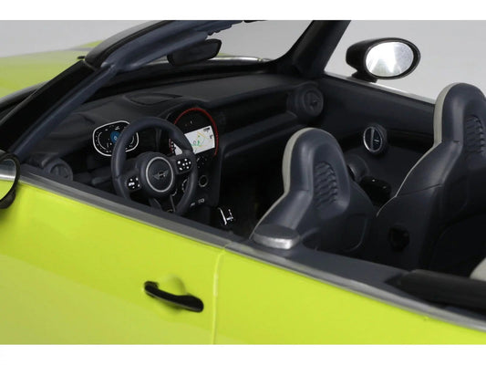 2021 Mini JCW Cabrio Zesty Yellow with Black Stripes 1/18 Model Car by Otto Mobile GT Spirit