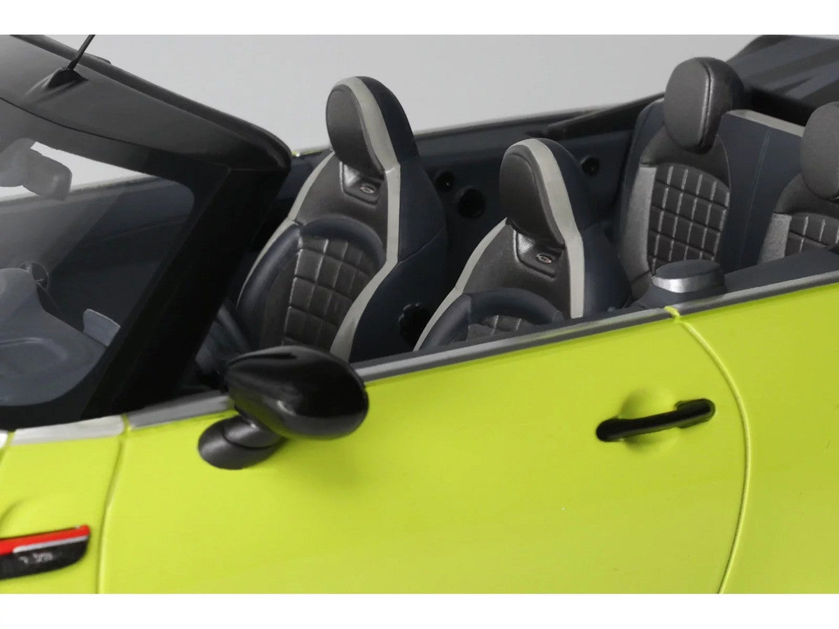 2021 Mini JCW Cabrio Zesty Yellow with Black Stripes 1/18 Model Car by Otto Mobile GT Spirit
