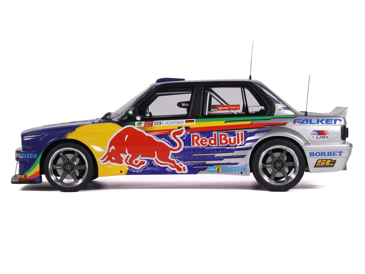 2023 BMW E30 V8 Drift "Red Bull Driftbrothers" Blue and Silver with Graphics Limited Edition to 3000 pieces Worldwide 1/18 Model Car by Otto Mobile Otto Mobile