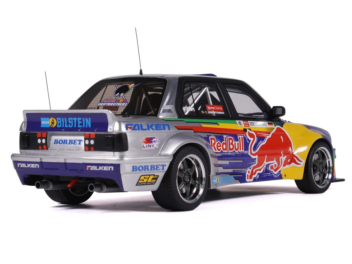 2023 BMW E30 V8 Drift "Red Bull Driftbrothers" Blue and Silver with Graphics Limited Edition to 3000 pieces Worldwide 1/18 Model Car by Otto Mobile Otto Mobile