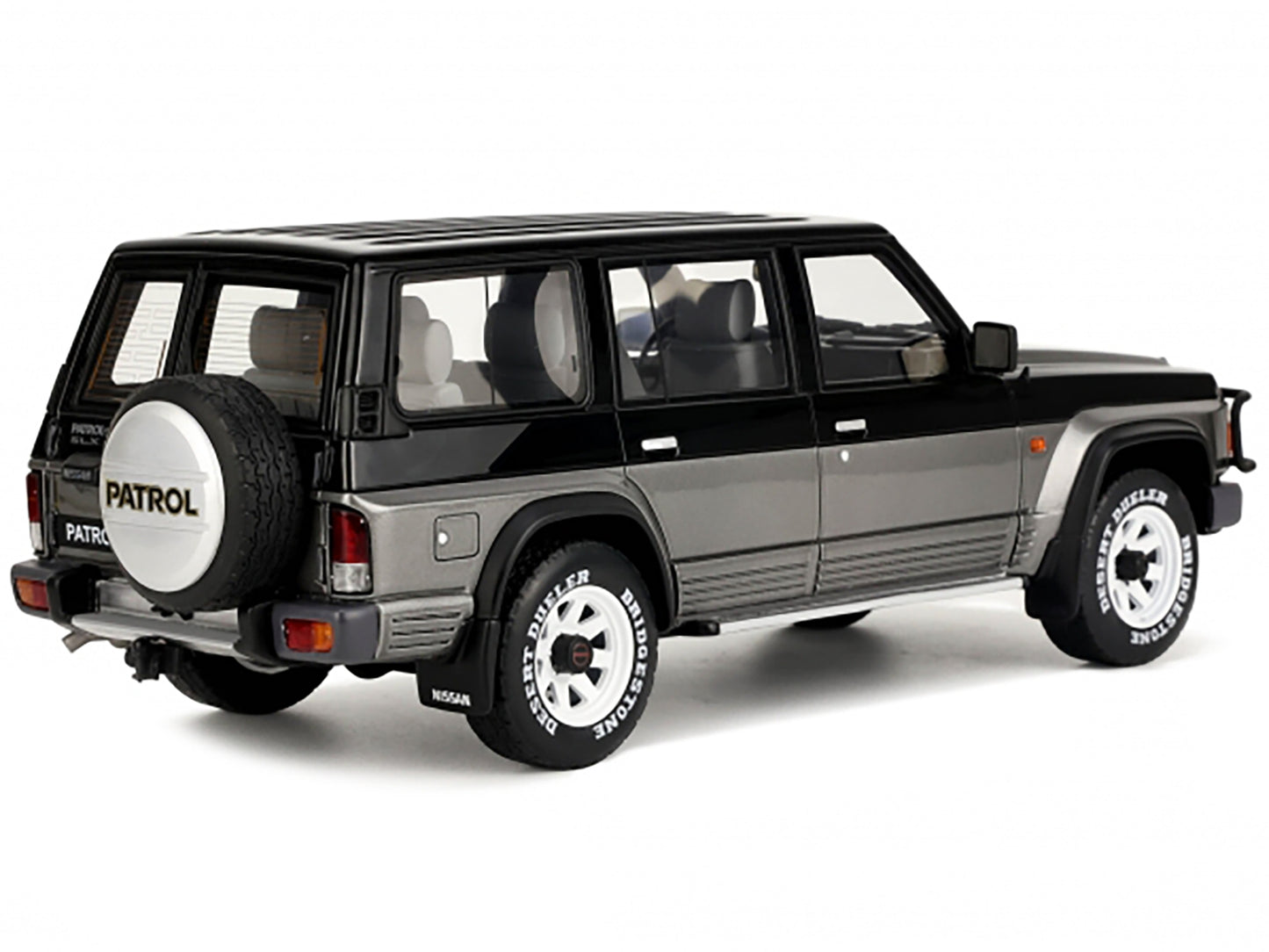 1992 Nissan Patrol GR Y60 Black and Graphite Gray Limited Edition to 3000 pieces Worldwide 1/18 Model Car by Otto Mobile