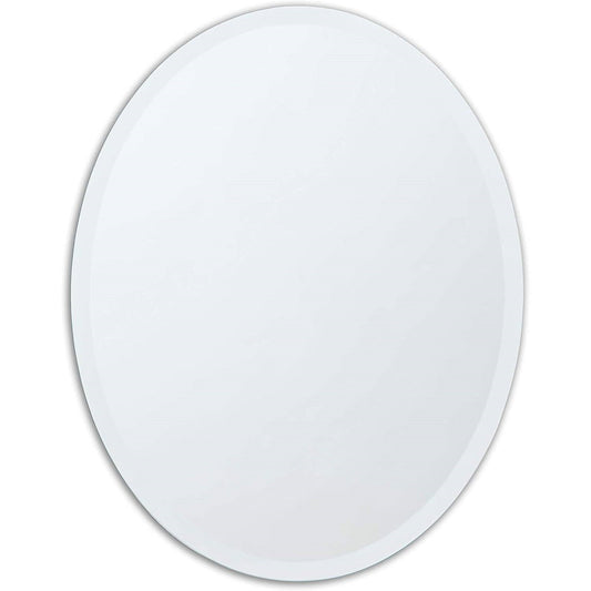 Oval Frameless 36-inch Beveled Bathroom Bedroom Living Room Vanity Wall Mirror-1