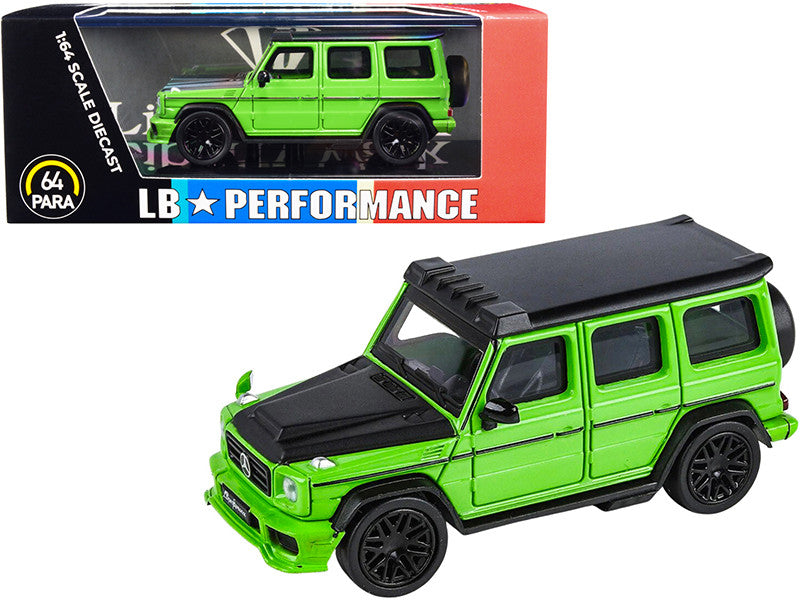Mercedes-AMG G 63 LBWK Alien Green and Matt Black "LB Performance" 1/64 Diecast Model Car by Paragon Paragon