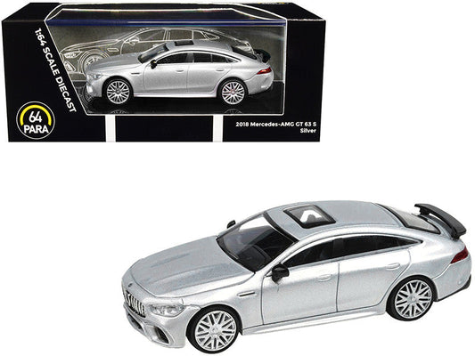 2018 Mercedes-AMG GT 63 S with Sunroof Silver Metallic 1/64 Diecast Model Car by Paragon Models Paragon
